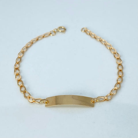 Pulso bebé Placa Rectangular Espiga Oro amarillo 1,20 Gr / 2,8 mm / 15,5 Cm *