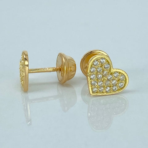 Topos Corazon Circones Blancos Oro amarillo 1,05 Gr / 8 mm