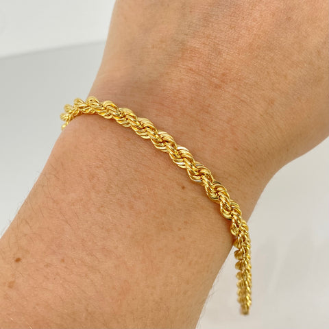 Pulso ● Lazo Oro amarillo 18k +1 / 5,18 Gr / 4,3 mm / 19,5 Cm *