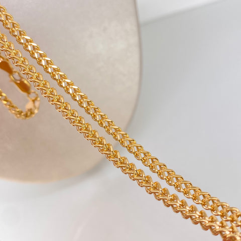 Cadena ● Franco Oro amarillo 18k +2 / 14,85 Gr / 3,4 mm / 60 Cm *
