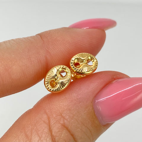 Topos GC Diamantado Oro amarillo 18k 0,72 Gr / 8 mm †