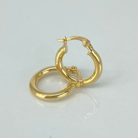 Candongas Lisas Oro amarillo 18k 1,25 Gr / 1,7 Cm  *