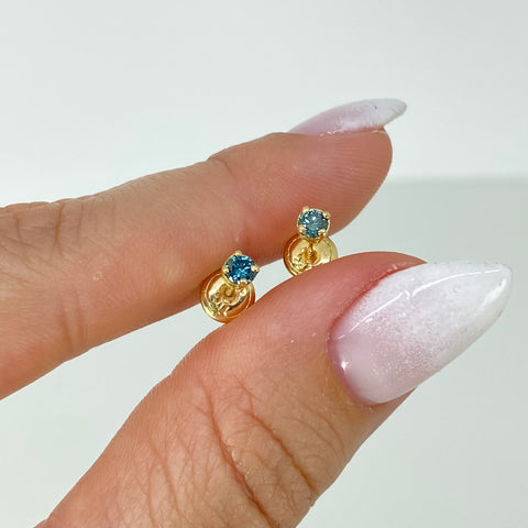 Topos Diamantes Azules 20Pts Oro amarillo 18k 0,6 Gr / 3 mm  *