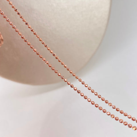 Cadena ● Mini Militar Oro rosa 18k +3 / 3,9 Gr / 1,4 mm / 45 Cm *