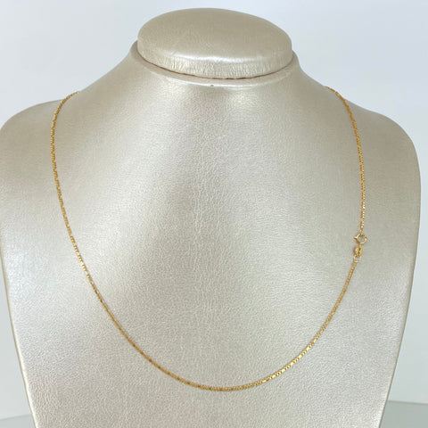 Cadena ● Veneciana / Tres Por Uno 3X1 Oro amarillo 18k +3 / 2,72 Gr / 0,2 mm / 50 Cm *