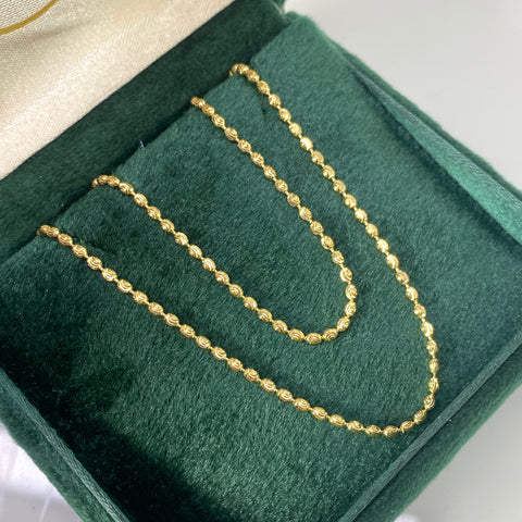 Cadena Italy Militar Diamantada Oro amarillo 18k +1 / 6,0 Gr / 1,6 mm / 45,5 Cm