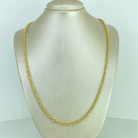 Cadena Militar Diamantado Luna NAC ESP Oro amarillo 18k +1 / 28,8 Gr / 4 mm / 60 Cm *
