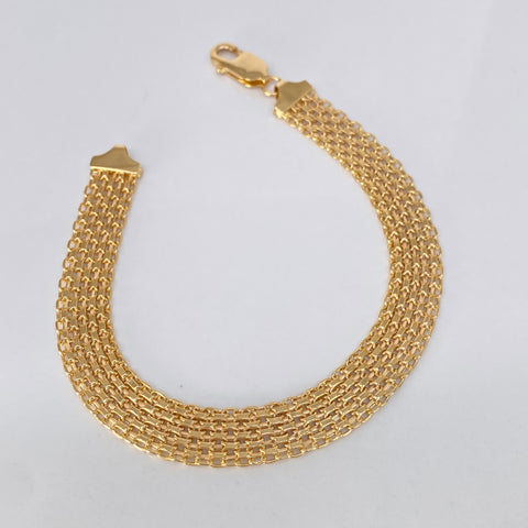Pulso ● Chino Oro amarillo 18k +1 / 8,6 Gr / 9,4 mm / 21 Cm †