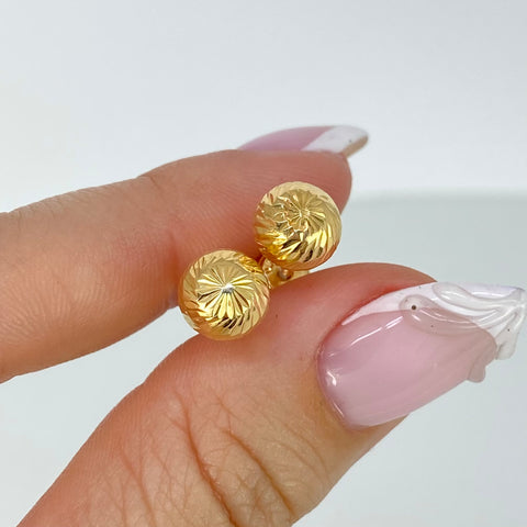 Topos Bolas Diamantadas Oro amarillo 18k 1,35 Gr / 8 mm *