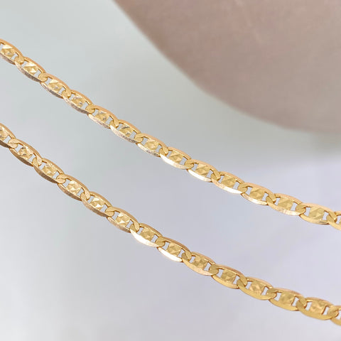 Cadena ● Escalera Plana Diamantada Oro amarillo 18k 6 Gr / 2,7 mm / 45 Cm *