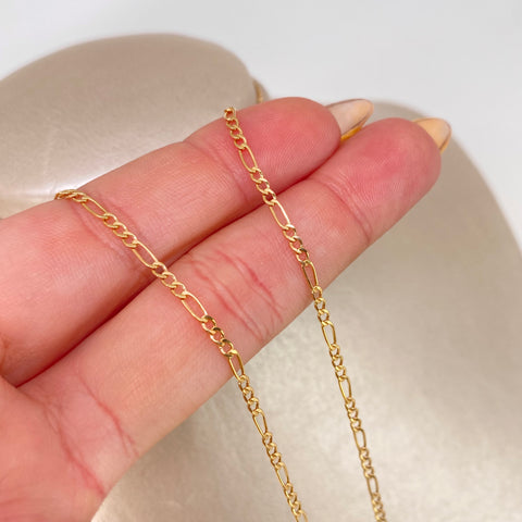 Cadena ● Tres Por Uno 3x1 Oro amarillo 18k 1,55 Gr / 2 mm / 45 Cm
