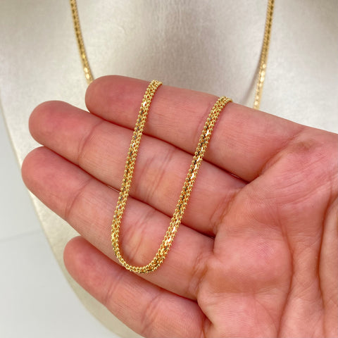 Cadena ● Militar Aro Seguido Oro amarillo 18k +3 / 8,7 Gr / 3 mm / 60 Cm *