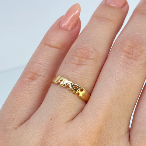 Anillo Amor Oro amarillo 18k / Talla 6 / 1,6 Gr †