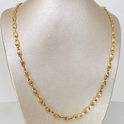 Cadena Rustica Eslabones Corona RX Oro amarillo 18k 13,37 Gr / 5,7 mm / 60 Cm