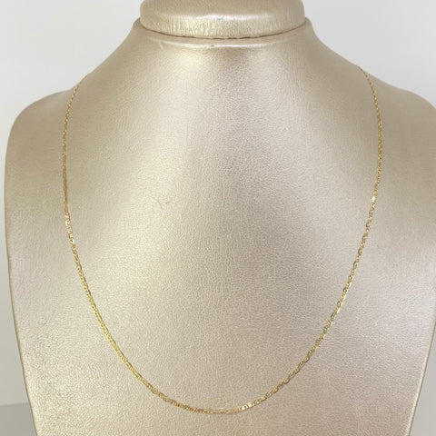 Cadena ● Escalera Plana Diamantada Tres oros 18k 1,75 Gr / 1,6 mm / 50 Cm *