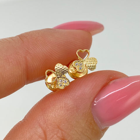 Topos Trebol Oro amarillo 18k 0,75 Gr / 5,7 mm †