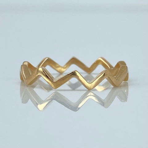 Anillo Zic Zac Oro amarillo 18k / Talla 5 3/4 / 1,24 Gr