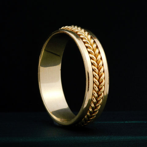 Anillo Argollas Centro Entorchado POR FABRICACIÓN Oro amarillo 18k / Talla 7 / 15 Gr *