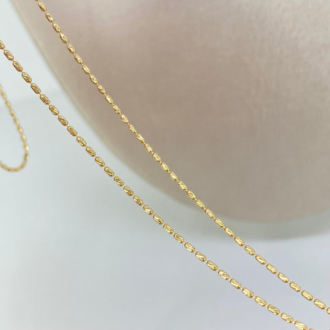 Cadena Barril Diamantada Oro amarillo 18k +3 / 2,25 Gr / 1 mm / 50 Cm †