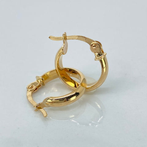 Candongas Semi Planas Redondas Oro amarillo 18k 1,27 Gr / 1,5 Cm