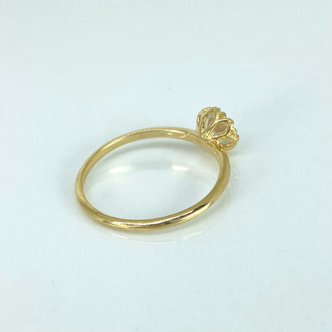 Anillo Solitario Circon Blanco Oro amarillo 18k / Talla 6 1/4 / 1,6 Gr †