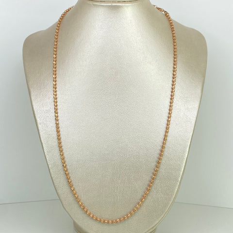 Cadena Militar Diamantado Luna NAC ESP Oro rosa 18k +1 / 19 Gr / 3 mm / 60 Cm *