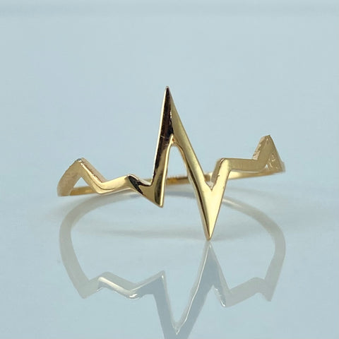 Anillo Lineas Curvas Oro amarillo / Talla 7 1/2 / 1,05 Gr