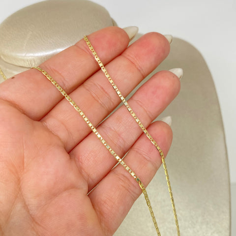 Cadena ● Escalera Plana Oro amarillo 18k 2,1 Gr / 1,5 mm / 45 Cm †