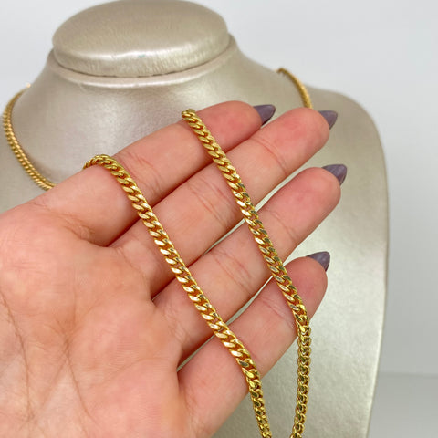 Cadena Cubana Oro amarillo 18k 10,25 Gr / 3,7 mm / 60 Cm †