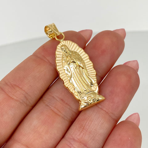 Dije Virgen Guadalupe Silueta Oro amarillo 18k 2,5 Gr / 2,3 Cm †
