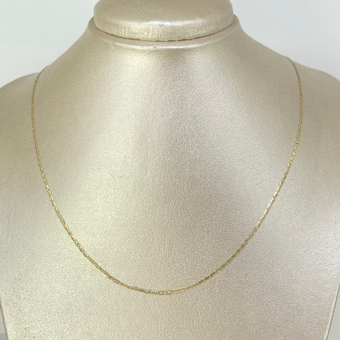 Cadena ● Escalera Plana Diamantada Tres oros 18k 1,9 Gr / 1,5 mm / 50 Cm *