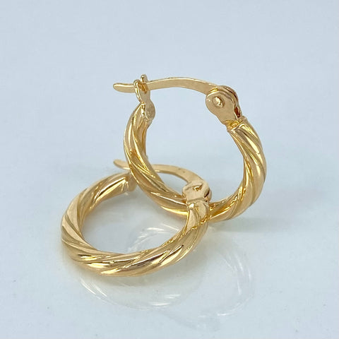 Candongas Entorchadas Oro amarillo 18k 1,22 Gr / 1,5 Cm