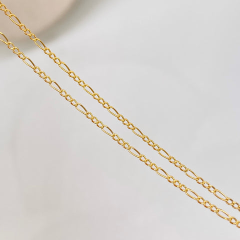 Cadena ● Tres Por Uno 3x1 Oro amarillo 18k 1,13 Gr / 1,2 mm / 50 Cm *
