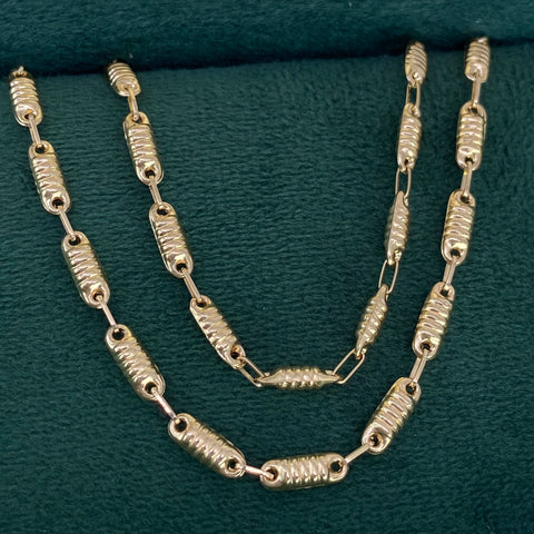 Cadena Rustica Eslabones Entorchados Oro amarillo 18k 7,24 Gr / 3,1 mm / 60 Cm *