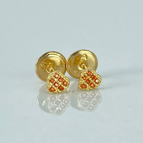 Topos Corazon Circones Naranjas Oro amarillo 0,5 Gr / 4 mm
