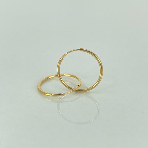 Candongas Imperdibles Oro amarillo 18k 0,78 Gr / 1,8 Cm  *