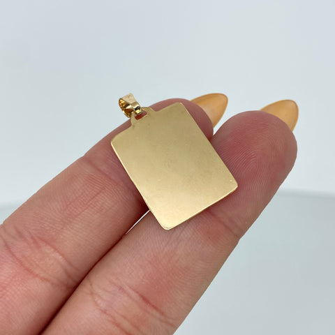 Dije Placa Rectangular Oro amarillo 1,15 Gr / 2,8 Cm *