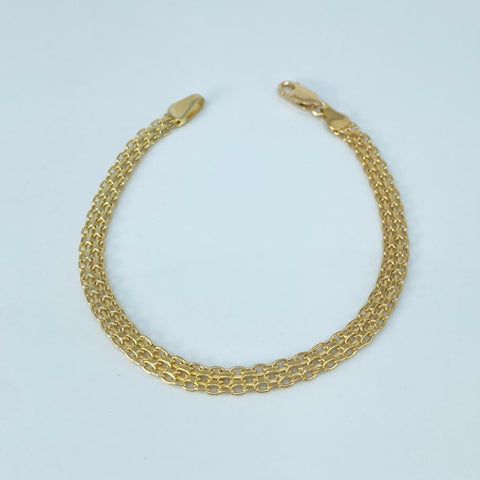 Pulso ● Chino Oro amarillo 18k +1 / 4,1 Gr / 4,8 mm / 20 Cm †