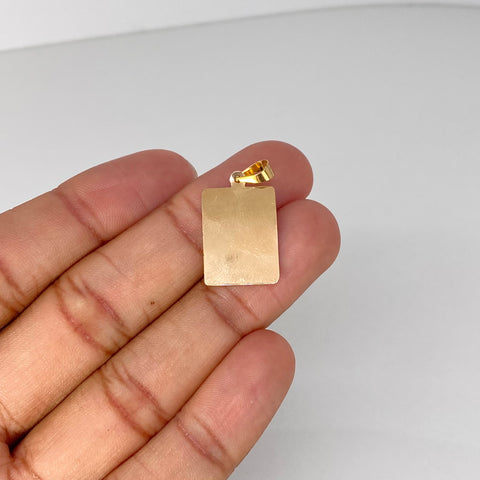 Dije Placa Rectangular  Oro amarillo 1,2 Gr / 3 Cm *