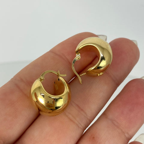 Candongas ● Lisas Oro amarillo 18k +3 / 3,2 Gr / 1,5 Cm *