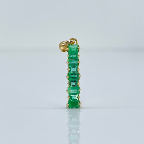 Dije Escalonado Esmeraldas / 140 Pts De Esmeraldas Oro amarillo 18k 1,15 Gr / 2,5 Cm †