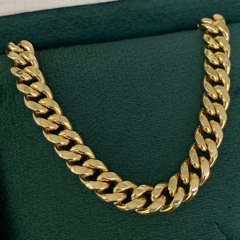 Cadena ● Cubana Oro amarillo 18k +3 / 17,77 Gr / 7,5 mm / 60 Cm *