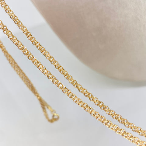 Set Cadena ● China + Dije Bolsa Dinero Oro amarillo 18k 4,6 Gr / 2,3 mm / 60 Cm †