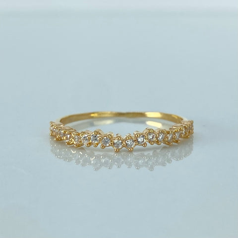 Anillo Circones Blancos Oro amarillo / Talla 7 1/2 / 1,15 Gr