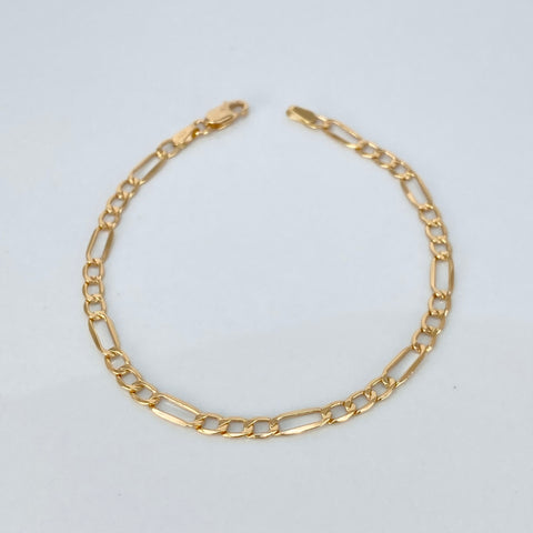 Pulso ● Tres Por Uno 3x1 Oro amarillo 18k +1 / 2,3 Gr / 3,8 mm / 19,3 Cm †