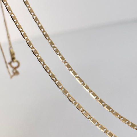 Cadena ● Escalera Plana Oro amarillo 18k 2,45 Gr / 1,4 mm / 60 Cm *