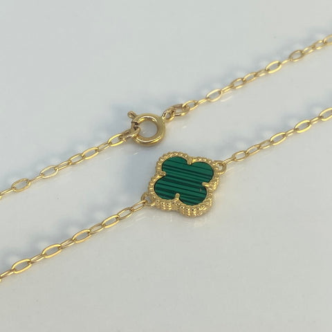 Cadena Cajón Trebol Verde / Nac.Esp Oro amarillo 18k +1 / 9,70 Gr / 1,6 mm / 54,5 Cm *