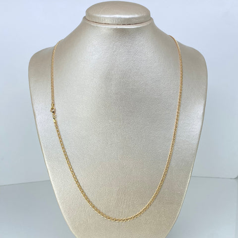 Cadena ● Cubana Doble Oro amarillo 18k 3,3 Gr / 2,5 mm / 60 Cm