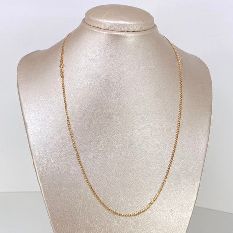 Cadena ● Cubana Oro amarillo 18k 1,82 Gr / 2 mm / 50 Cm †