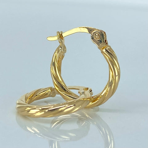 Candongas Entorchadas Oro amarillo 18k 1,22 Gr / 1,5 Cm